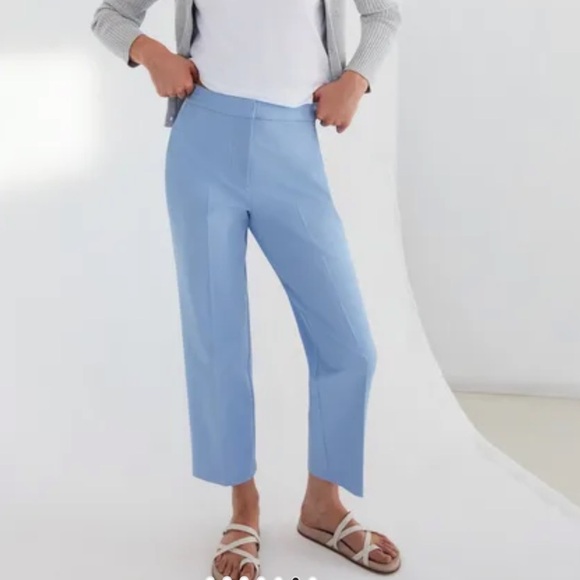BODEN BI-STRETCH STRAIGHT SLIGHTLY CROPPED PANTS CORNFLOWER BLUE SIZE 4P - Picture 1 of 7